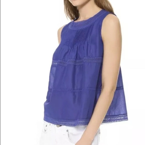 Madewell Mememto Crochet Lace Pintuck Tank Top - Picture 3 of 5